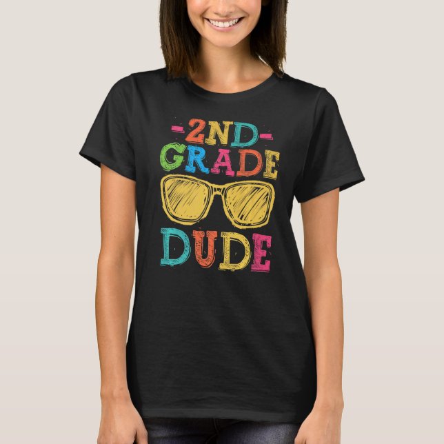T-shirt Retour à l'école 2e année mec  Premier jour Enseig (Devant)