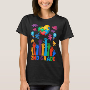 T-shirt Retour À L'École 2E Année Puzzles Coeur Autisme Aw