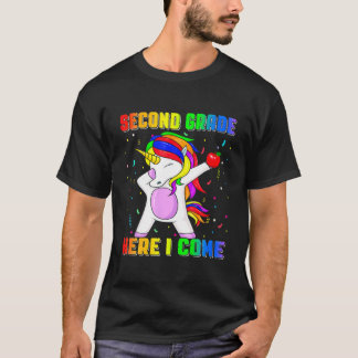 T-shirt Retour À L'École 2E Année Unicorne Dabbing Enfants