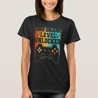 T-shirt Retour à l'école 3e année Niveau débloqué Jeu vidé
