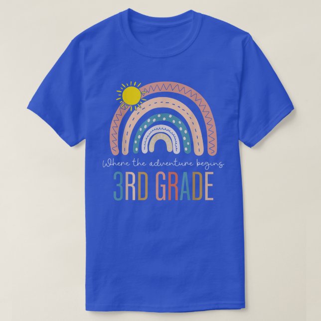 T-shirt Retour à l'école 3e année où l'aventure commence (Design devant)