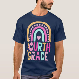 T-shirt Retour À L'École 4E Année Arc En Ciel Enfants Femm