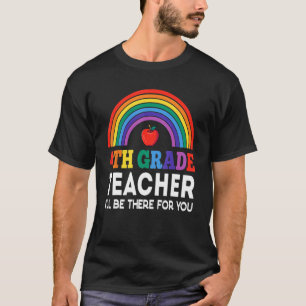 T-shirt Retour à l'école 4e année Enseignant Je serai là p