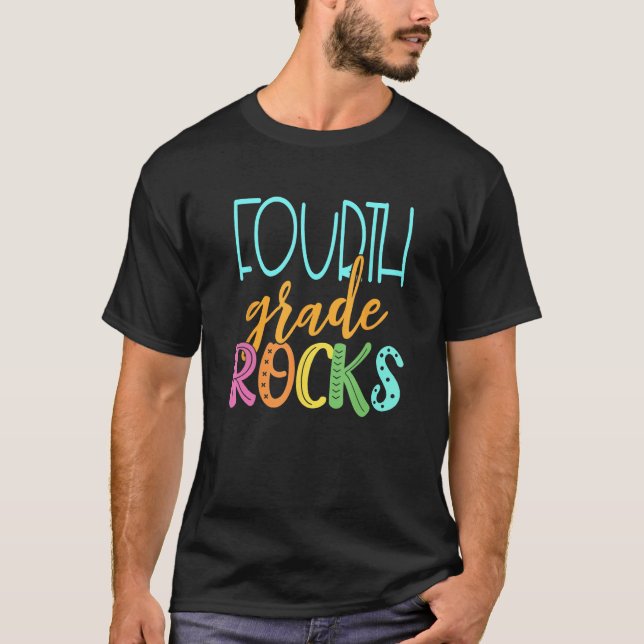 T-shirt Retour À L'École 4e année Équipe d'enseignants Qua (Devant)