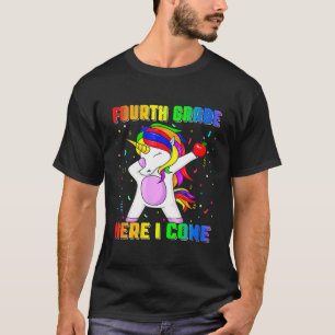 T-shirt Retour À L'École 4E Année Unicorne Dabbing Enfants