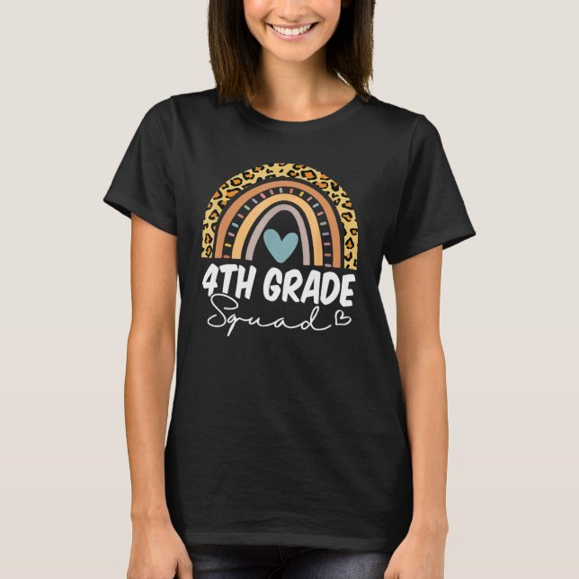 T-shirt Retour à l'école 4e classe Escadron Rainbow Teac (Devant)