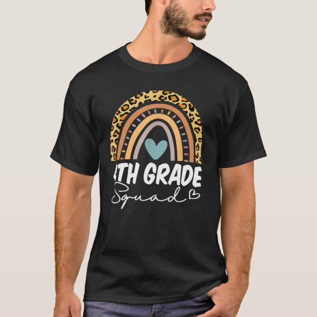 T-shirt Retour à l'école 4e classe Escadron Rainbow Teac (Devant)