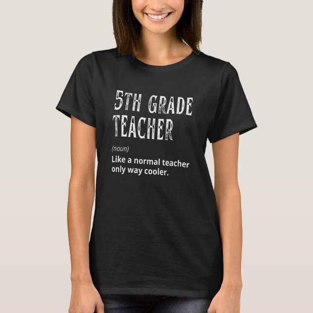 T-shirt Retour à l'école 5e année Définition de l'enseigna (Devant)