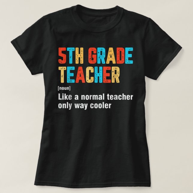 T-shirt Retour à l'école 5e année équipe enseignant Funny  (Design devant)