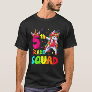 T-shirt Retour À L'École 5E Année Unicorne Dabbing Enfants
