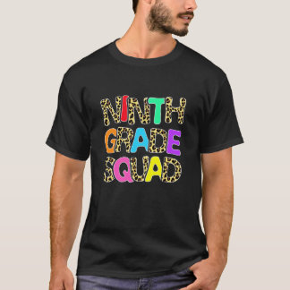 T-shirt Retour à l'école 9e année bande léopard neuvième a