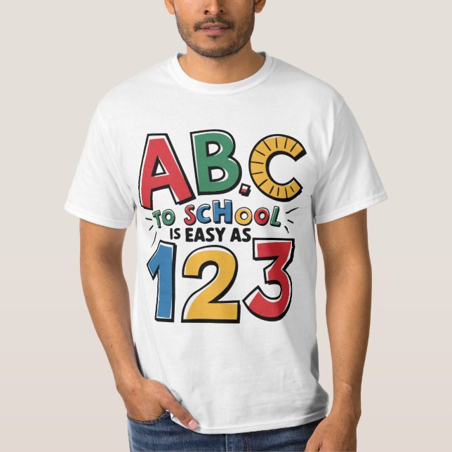 T-shirt Retour à l'école - ABC Facile as 123 (Devant)