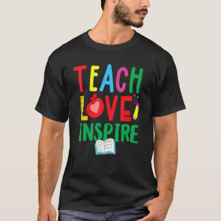 T-shirt Retour À L'École Apprendre L'Amour Inspirer Les Ét