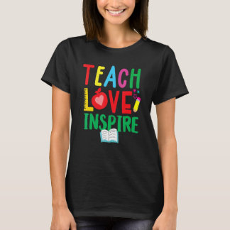 T-shirt Retour À L'École Apprendre L'Amour Inspirer Les Ét