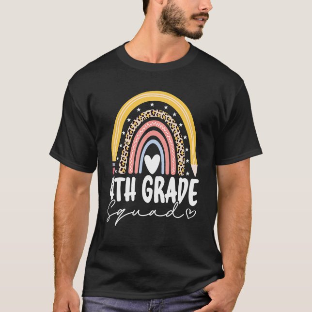 T-shirt Retour À L'École Arc-en-Ciel 4e Classe (Devant)