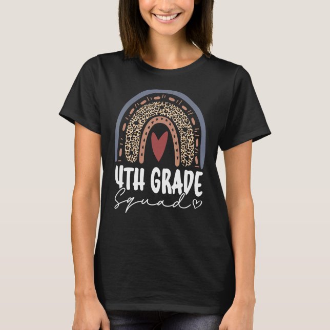 T-shirt Retour À L'École Arc-en-Ciel 4e Classe (Devant)