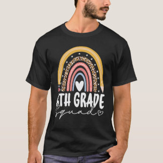 T-shirt Retour à l'école Arc-en-ciel 6e Sixième année Squa