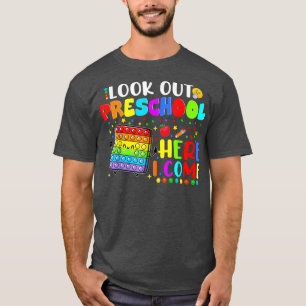 T-shirt Retour à l'école, attention préscolaire j'arrive