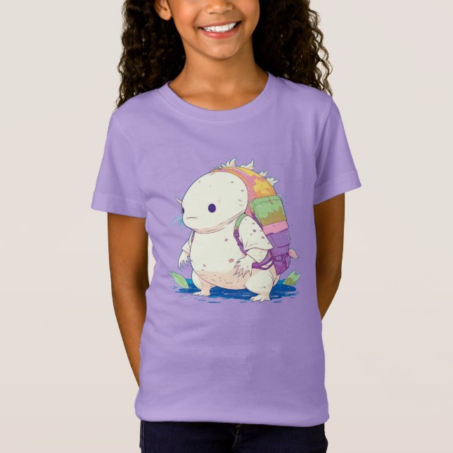 T-Shirt Retour à l'école Axolotl Kawaii Dessin (Devant)