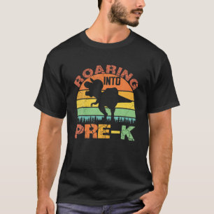 T-shirt Retour À L'École B Dans Le Dinosaure Pré-K