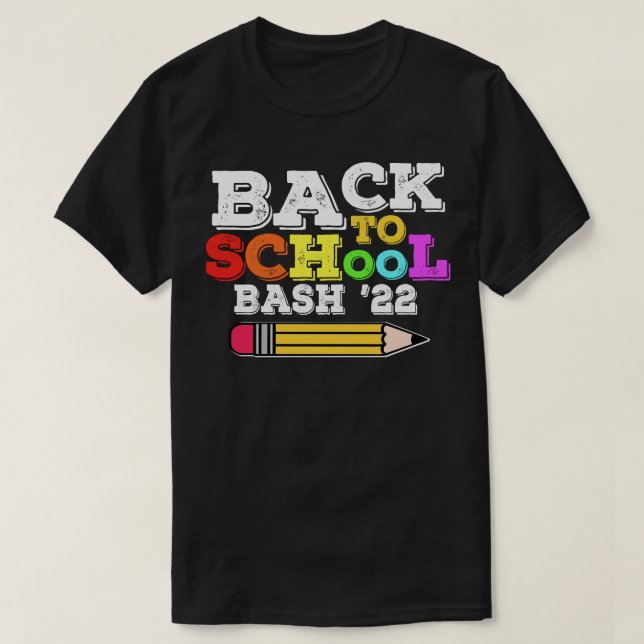 T-shirt Retour À L'École Bash 2022 Étudiant Enseignant (Design devant)