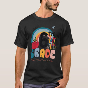 T-shirt Retour à l'école Bonjour 6e année Rainbowprint Deu