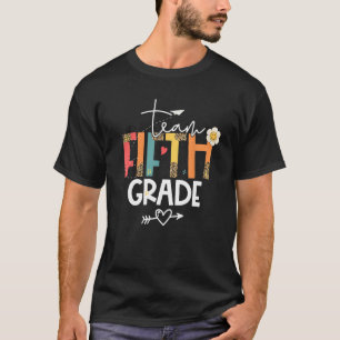 T-shirt Retour À L'École Bonjour Enseignant De 5E Année Le