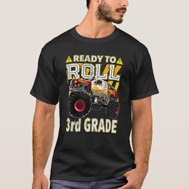 T-shirt Retour À L'École Camion Monster Prêt À Faire Roule (Devant)