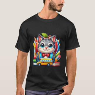 T-shirt Retour à l'école Chat des Forêts Norvégiennes Garç