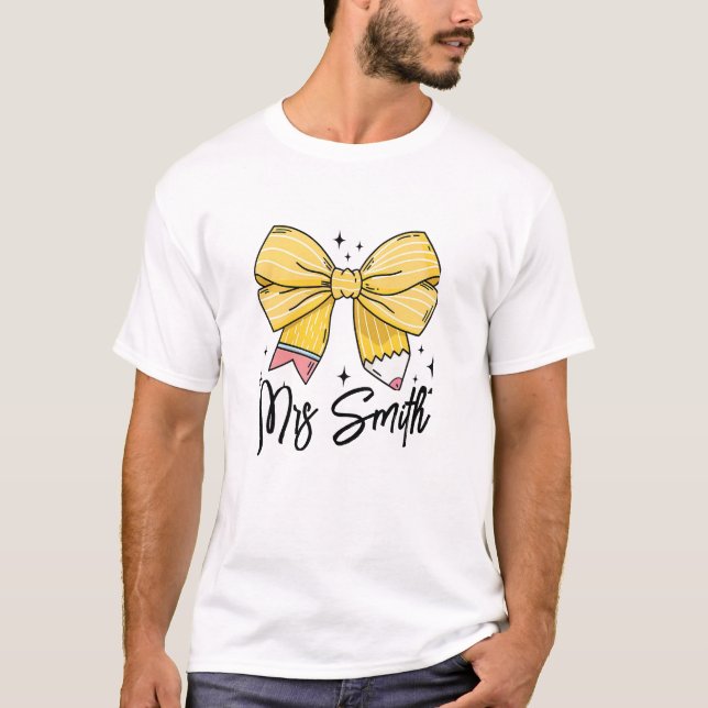 T-shirt Retour à l'école Coquette Nom personnalisé (Devant)