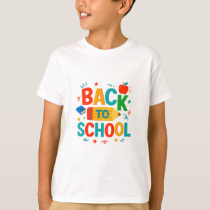 T-shirt Retour à l'école" Crayon coloré et graphique Apple