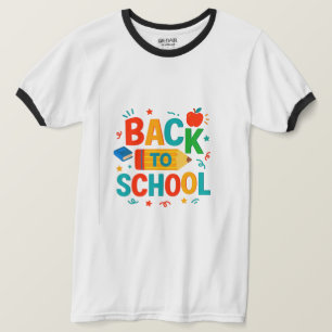 T-shirt Retour à l'école" Crayon Coloré et Graphique de Po
