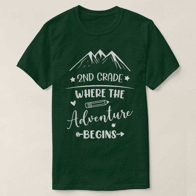 T-shirt Retour À L'École De 2E Année Où L'Aventure Commenc (Design devant)