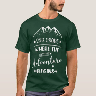 T-shirt Retour À L'École De 2E Année Où L'Aventure Commenc