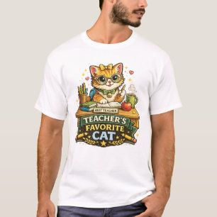 T-shirt Retour à l'école Design de chat préféré de l'ensei