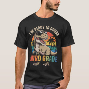 T-shirt Retour à l'école Dinosaur Boy Je suis prêt à écras