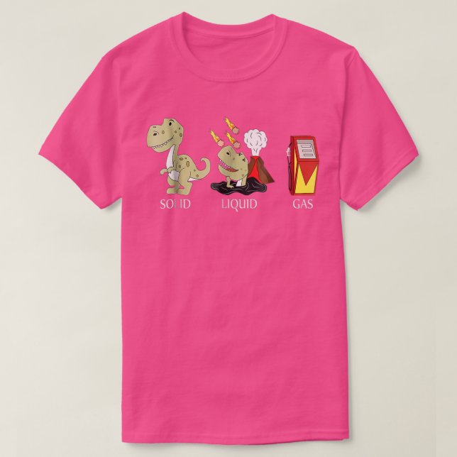 T-shirt RETOUR À L'ÉCOLE Dinosaure de gaz liquide solide (Design devant)