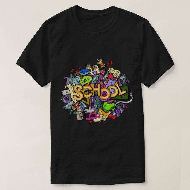T-shirt Retour à l'école Doodles Art (Design devant)