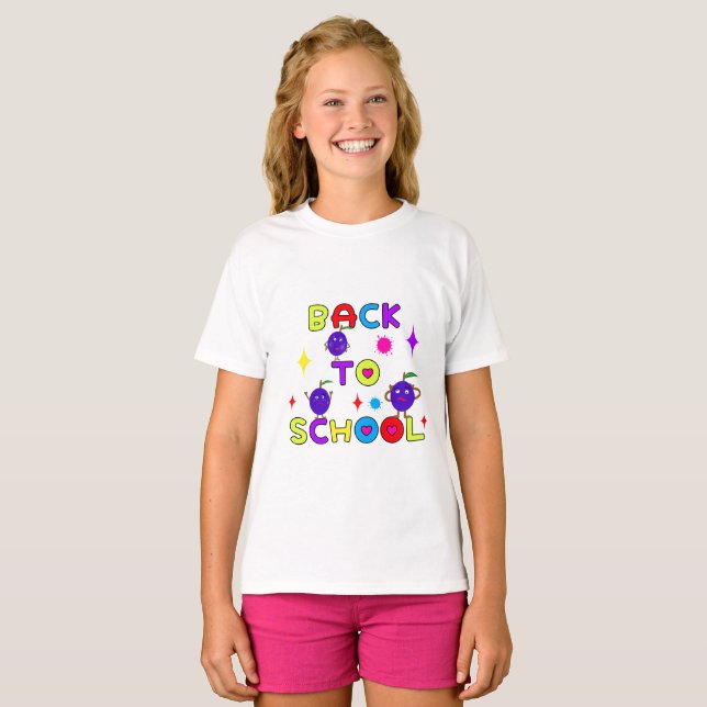 T-shirt Retour à l'école drôles de prunes (Devant entier)