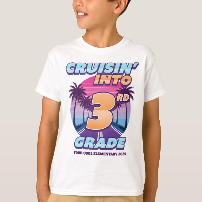 T-shirt Retour à l'école en 3e année (Devant)