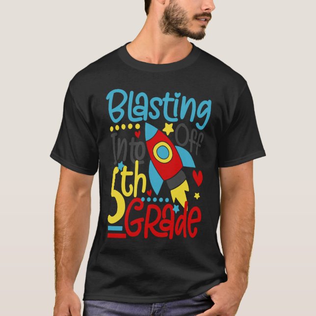 T-shirt Retour À L'École En 5E Année (Devant)