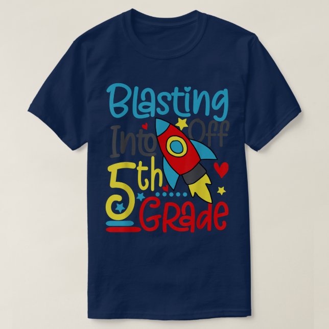 T-shirt Retour À L'École En 5E Année Espace R (Design devant)