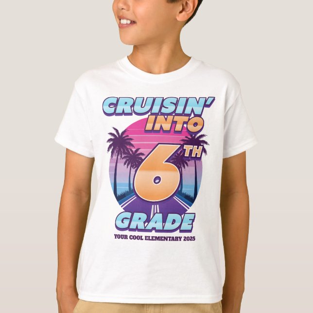 T-shirt Retour à l'école en 6e année (Devant)