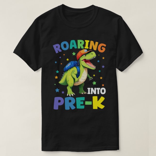T-shirt Retour À L'École En Dinosaure Pré-K (Design devant)