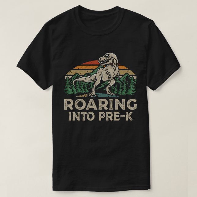 T-shirt Retour À L'École En Dinosaure Pré-K (Design devant)