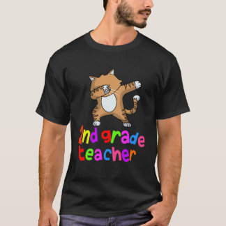 T-shirt Retour à l'école Enseignant de 2e année Cat Dabbin
