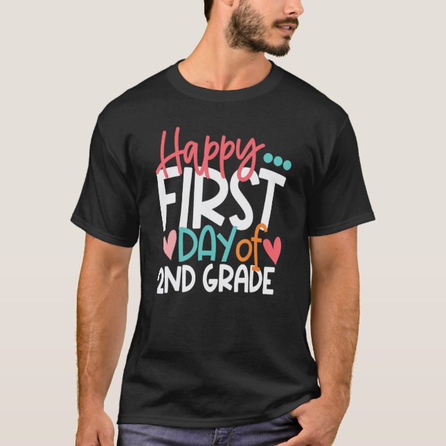 T-shirt Retour à l'école Enseignant Élève Heureux Premier  (Devant)