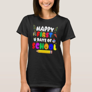T-shirt Retour à l'école Enseignants Enfants Enfant Heureu
