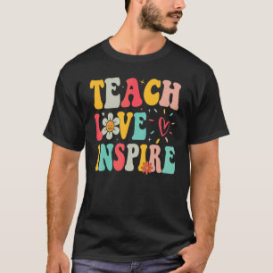 T-shirt Retour à l'école Enseigner Amour Inspirer Rétro Gr