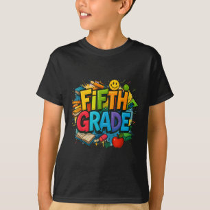 T-shirt Retour À L'École Équipe De 5E Année Heureux Premie